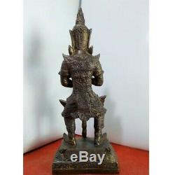 9.5 Bucha TAO WESSUWAN Statue Giant Buddha Thai Amulet Talisman Fetish Metal