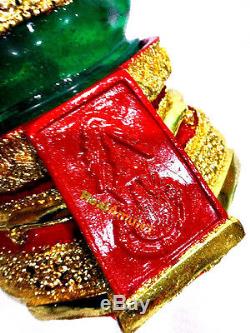 9034 Thai Emerald Buddha Statue Meditation Amulet Green Red Gold Armor New 27 CM