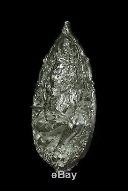 925 Silver Coin Thai Buddha Amulet Lord Ganesha HINDU RICH LUCK Success Wealth