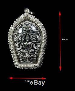 925 Solid Silver Phra PaThomNaKa Wat WiMutTiTham Thai Buddha Amulet Protect case