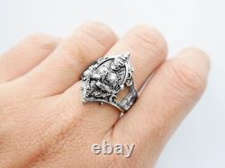 925 Sterling Silver Thao WetSuwan Protect Ring Thai Buddha Amulet Jewelry