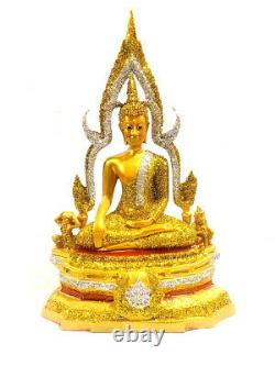 9288 LARGE 33cm THAI BUDDHA STATUE PEACEFUL AMULET DEITY GOLD DUST PHA CHINNARAJ