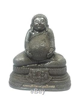 9721-thai Amulet Happy Buddha Meditation Rich Sankajai Lp Pern Statue Black