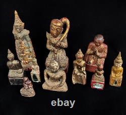 A collection of Buddhist Amulets Thailand Burma monastery gold leaf Elephant art A collection of Buddhist Amulets Thailand Burma monastery gold leaf Elephant art
