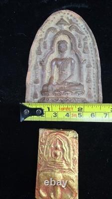 A collection of Buddhist Amulets Thailand Burma monastery gold leaf Elephant art
