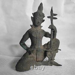 ANTIQUE THAI BUDDHA Amulet Talisman Rare Playing Musical Musician angel statue