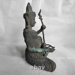 ANTIQUE THAI BUDDHA Amulet Talisman Rare Playing Musical Musician angel statue