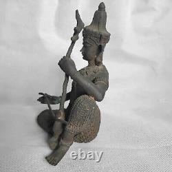 ANTIQUE THAI BUDDHA Amulet Talisman Rare Playing Musical Musician angel statue