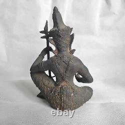 ANTIQUE THAI BUDDHA Amulet Talisman Rare Playing Musical Musician angel statue