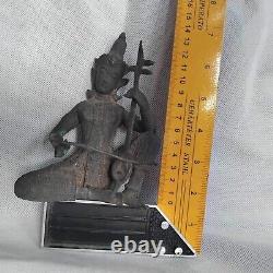 ANTIQUE THAI BUDDHA Amulet Talisman Rare Playing Musical Musician angel statue