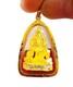 Amulet 18K Gold Thai Buddha Pendant Phra Chinnarat decorted CZ Stone real Frame