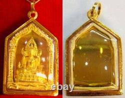 Amulet 18k Gold Pendant Talisman Holy Phra Buddha Chinnarat Thai Auspicious Fine