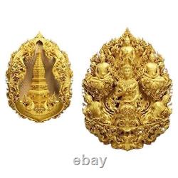 Amulet Phra Buddha Miracle Gold Plated Bronze Mantra Pratat Phanom Pagoda Rare