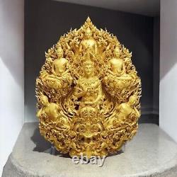 Amulet Phra Buddha Miracle Gold Plated Bronze Mantra Pratat Phanom Pagoda Rare