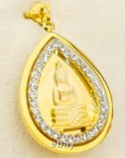 Amulet Thai Buddha 22K Pendant Holy Luang Phor Sothorn Carved Fine Gold Jewelry