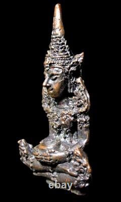 Ancient Bronze Buddha, Phra Rattan Parng Aum Bathr, Thai Amulet Talisman Pendant