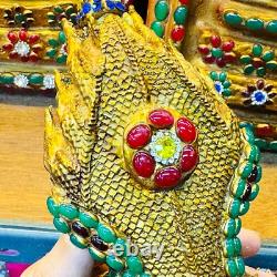 Ancient Buddha Statue Naga Eye Protection 7head Toh WatRaKang Thai Amulet #18199