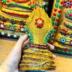 Ancient Buddha Statue Naga Eye Protection 7head Toh WatRaKang Thai Amulet #18199