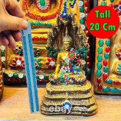 Ancient Buddha Statue Naga Eye Protection 7head Toh WatRaKang Thai Amulet #18199