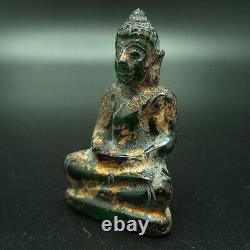 Ancient Green Gemstone Kru Hod Buddha Meditate From Shengmai Real Thai Amulet