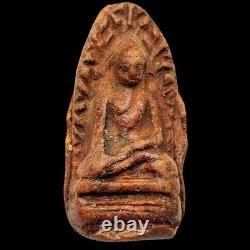 Ancient Phra Rod Wat Mahawan Hariphunchai Era Thai Buddha Amulet + Case