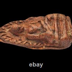 Ancient Phra Rod Wat Mahawan Hariphunchai Era Thai Buddha Amulet + Case