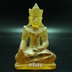 Ancient Yellow Gemstone Kru Hod Armor Buddha North Shengmai Real Thai Amulet