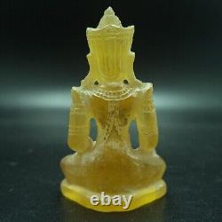 Ancient Yellow Gemstone Kru Hod Armor Buddha North Shengmai Real Thai Amulet