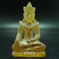 Ancient Yellow Gemstone Kru Hod Armor Buddha North Shengmai Real Thai Amulet