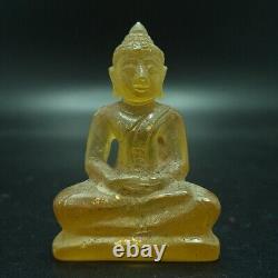 Ancient Yellow Gemstone Kru Hod Buddha Meditate North Shengmai Real Thai Amulet