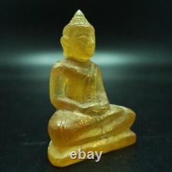 Ancient Yellow Gemstone Kru Hod Buddha Meditate North Shengmai Real Thai Amulet