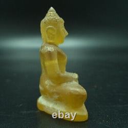 Ancient Yellow Gemstone Kru Hod Buddha Meditate North Shengmai Real Thai Amulet