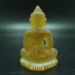 Ancient Yellow Gemstone Kru Hod Buddha Meditate North Shengmai Real Thai Amulet