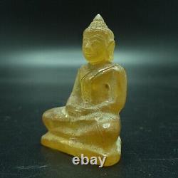 Ancient Yellow Gemstone Kru Hod Buddha Meditate North Shengmai Real Thai Amulet