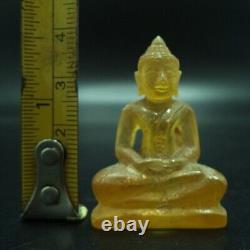 Ancient Yellow Gemstone Kru Hod Buddha Meditate North Shengmai Real Thai Amulet