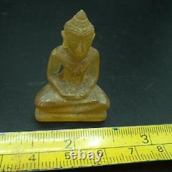 Ancient Yellow Gemstone Kru Hod Buddha Meditate North Shengmai Real Thai Amulet