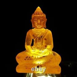 Ancient Yellow Gemstone Kru Hod Buddha Meditate North Shengmai Real Thai Amulet