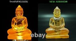 Ancient Yellow Gemstone Kru Hod Buddha Meditate Shengmai Real Thai Amulet #2