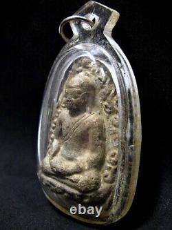 Antique 15/16th C Buddha Dvaravati Radiating Flame Figure Thai Amulet