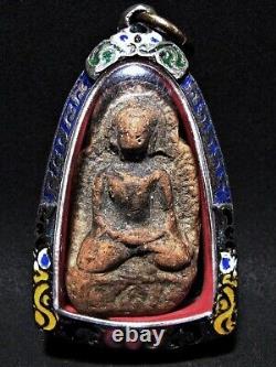 Antique 16th C Buddha Phra Rod Kru Wat Hua Khuag Thai Amulet