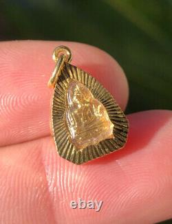 Antique 22k 23k 24k Solid Yellow Gold Case Buddha Thai Buddhism Amulet Pendant