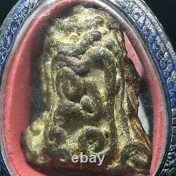 Antique Ancient Bronze Pidta Buddha Vintage Case Thai Amulet Pendant Thailand