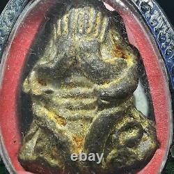 Antique Ancient Thailand Closing Eyes Buddha Bronze Statue Thai Amulet Pendant