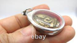 Antique Brass LP Boon Cast Thai Amulet Pendant Phra Buddha Chinnarat BE 2450