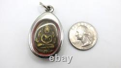 Antique Brass LP Boon Cast Thai Amulet Pendant Phra Buddha Chinnarat BE 2450