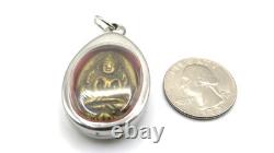 Antique Brass LP Boon Cast Thai Amulet Pendant Phra Buddha Chinnarat BE 2450