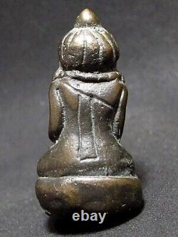 Antique Bronze Buddha Statue LP Im Phra Auppakut Figure Thai Amulet