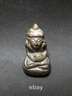 Antique Bronze Buddha Statue LP Im Phra Auppakut Figure Thai Amulet