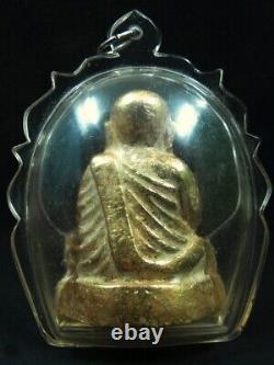 Antique Bronze Buddha Statue LP Ngern Figure Wat Huai Kane BE2515 Thai Amulet