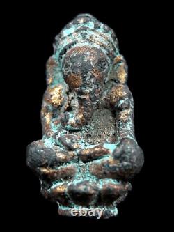 Antique Buddha Ganesha Figure Lopburi Period 15th C Thai Amulet